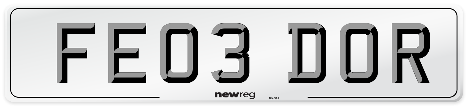 FE03 DOR Number Plate from New Reg